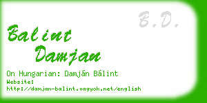 balint damjan business card